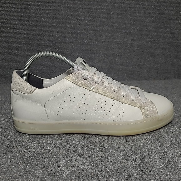 P448 John Low Top Sneakers Metallic Silver White Women's EU 40/ US 9.5 -10 - Picture 7 of 16